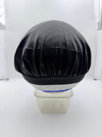 Premium Black Silky Night Cap with Elastic Wide Edge