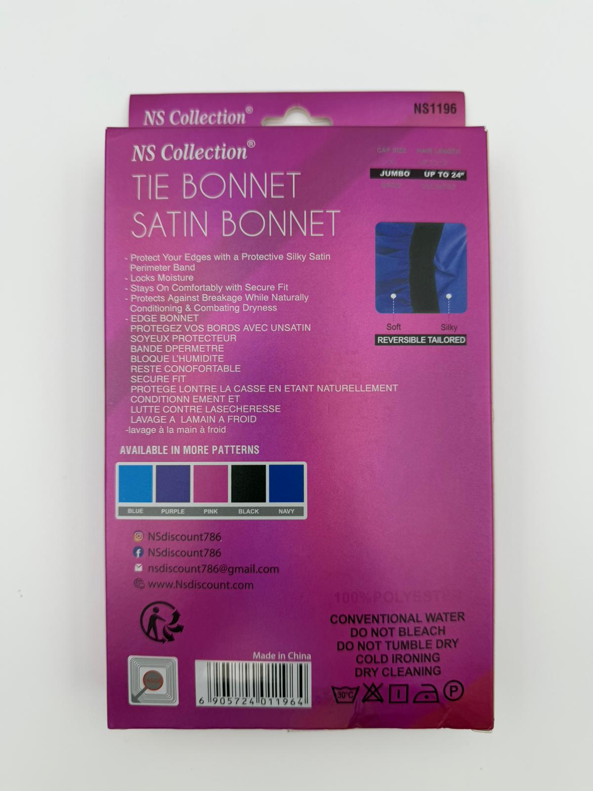 Reversible Silky Satin Tie Bonnet – Moisture-Lock Sleep Cap